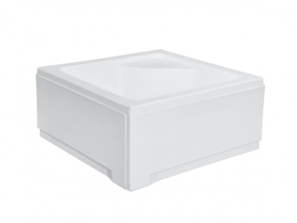 Obudowa brodzik kwadratowy głęboki, z siedziskiem Besco Igor 90x90x24 cm biały OAI-90-KW