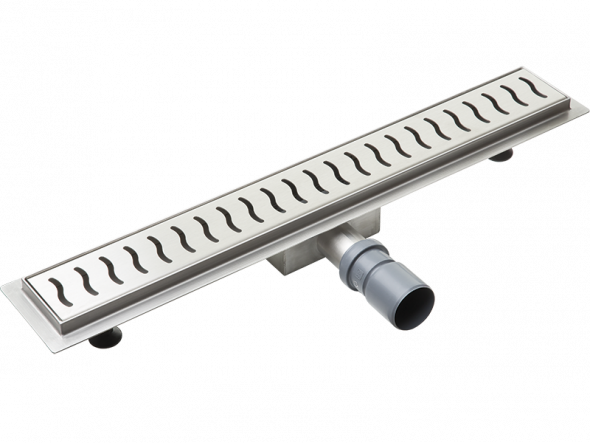 Odpływ liniowy z rusztem ze wzorem 600 mm Laveo Ronda stal nierdzewna 304 COV_261D