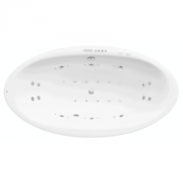 Owalna wanna akrylowa z hydromasażem Effects Gold Roca Aura 190x100 cm biały A24T268000