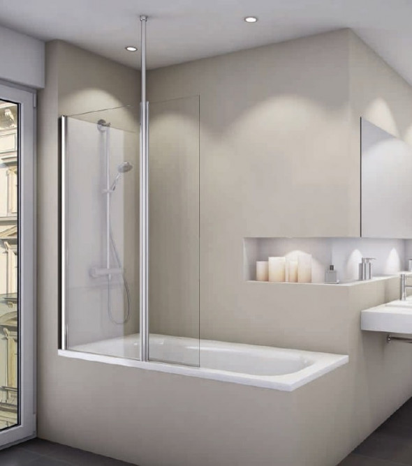 Parawan nawannowy ze ścianką ruchomą Sanswiss Ronal Fun FB2 na wymiar FBD2SM15007