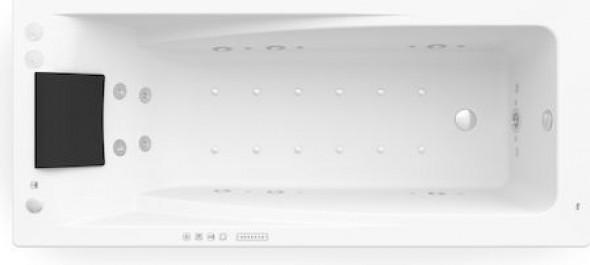 Prostokątna wanna akrylowa z hydromasażem Effects Gold Opcja Roca Hall 170x75 cm biały A24T392000