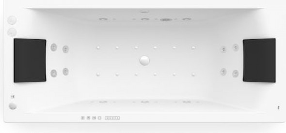 Prostokątna wanna akrylowa z hydromasażem Effects Gold Opcja Roca Hall 180x80 cm biały A24T398000