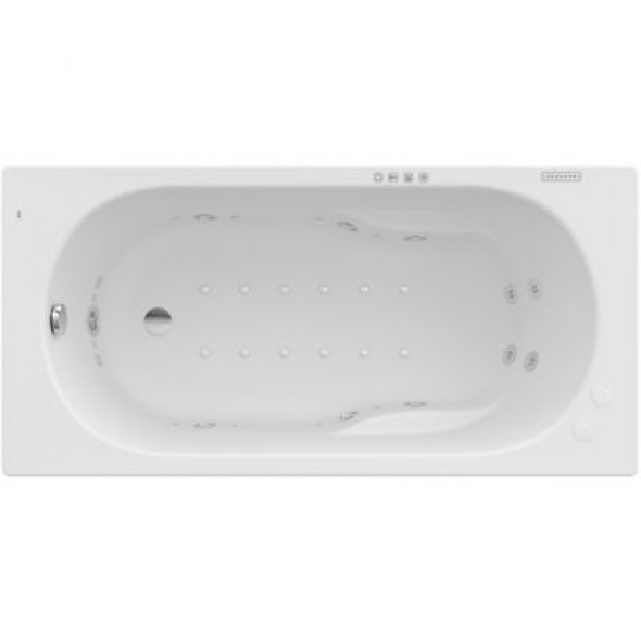 Prostokątna wanna akrylowa z hydromasażem Effects Gold Roca Genova N 160x75 cm biały 	A24T367000