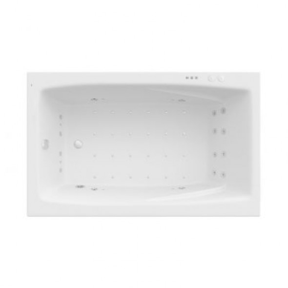 Prostokątna wanna akrylowa z hydromasażem Smart WaterAir Plus Roca Vita 185x115 cm biały A24T101000