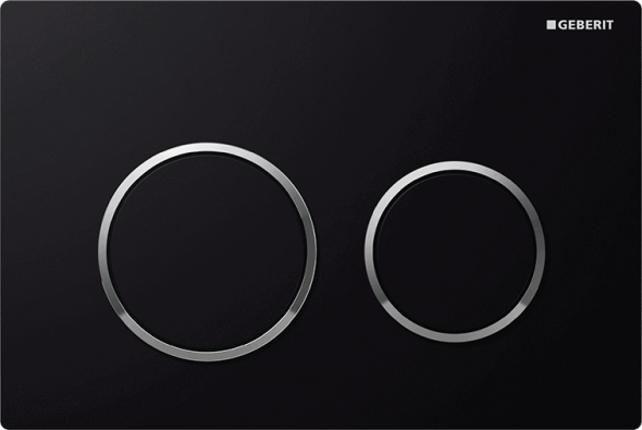 Przycisk spłukujący Geberit Omega20 czarny/chrom błyszczący 115.085.KM.1