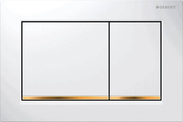 Przycisk spłukujący Geberit Omega30 biały/ złocony 115.080.KK.1