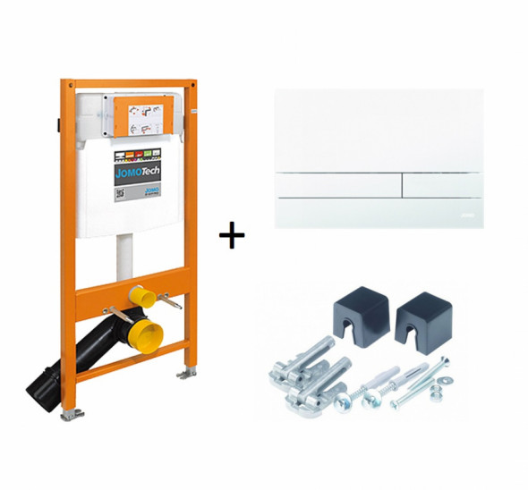 Stelaż podtynkowy do WC + przycisk spłukujący Exclusive 2.0 biały + wsporniki Jomo Jomotech 174-91100900-00