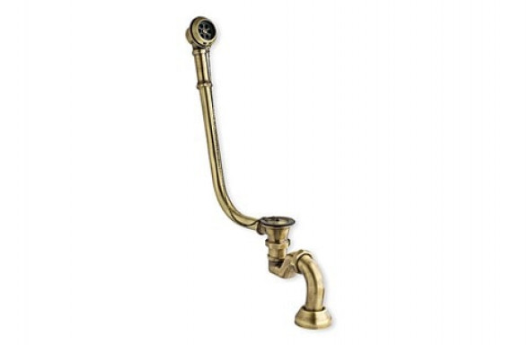 Syfon wannowy z przelewem Besco Retro Mosiądz SW-PRZ-MOS