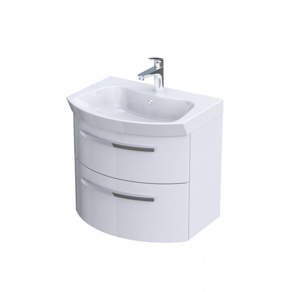 Szafka podumywalkowa 65 cm Oristo Flow 2 szuflady biały połysk  OR38-SD2S-65-1