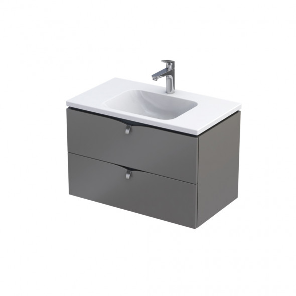 Szafka podumywalkowa 80 cm Oristo Siena wisząca 2 szuflady ciepły szary mat  OR45-SD2S-80-12