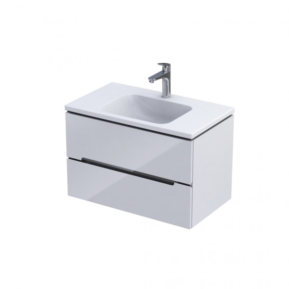 Szafka podumywalkowa 80 cm Oristo Silver Uni 2 szuflady biały połysk uniwersalna  OR33-SD2S-80-1-V3