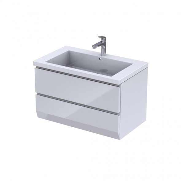 Szafka podumywalkowa 85 cm Oristo Brylant 2 szuflady biały połysk korpus biały OR36-SD2S-85-1