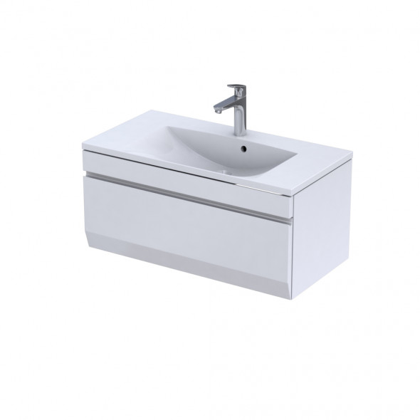 Szafka podumywalkowa 90 cm Oristo Horyzont jedna szuflada biały mat  OR37-SD1S-90-2