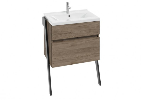 Szafka podumywalkowa Stojąca Defra Op-Arty D60 Orzech Rockford, Czarny mat 63,5×80×40 cm 215-D-06007