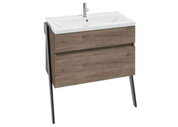 Szafka podumywalkowa Stojąca Defra Op-Arty D80 Orzech Rockford, Czarny Mat 83,5×80×40 cm 215-D-08006