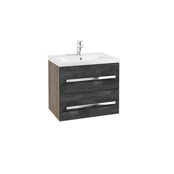 Szafka podumywalkowa wisząca GRANADA D60 Defra 60x40 cm orzech rockford / czarny beton 167-D-06020