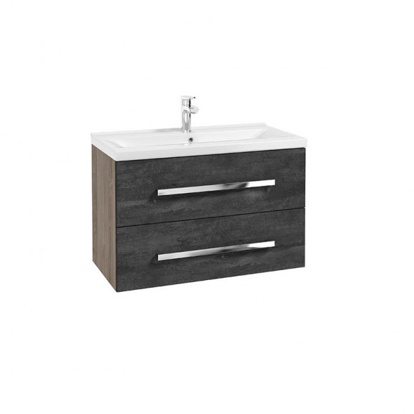 Szafka podumywalkowa wisząca GRANADA D80 Defra 80x40 cm orzech rockford / czarny beton 167-D-08014