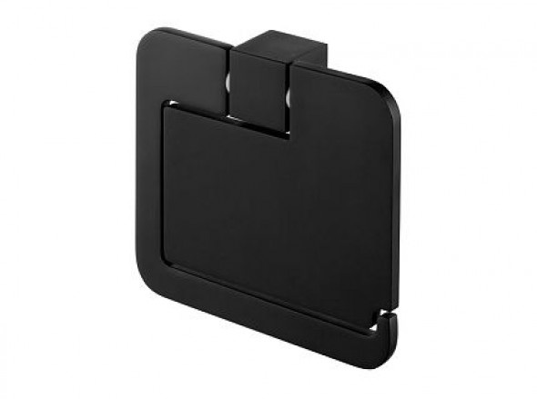 Uchwyt na papier WC z klapką Bisk Futura Black 02961