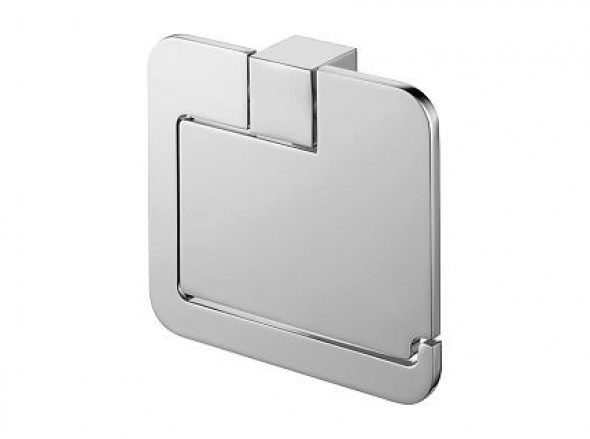 Uchwyt na papier WC z klapką Bisk Futura Silver 02991