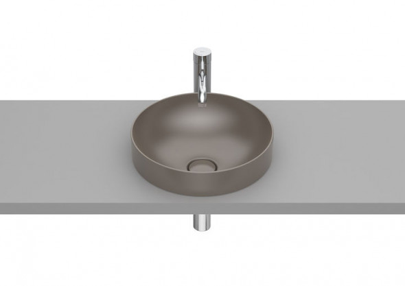 Umywalka blatowa cienkościenna Roca Inspira 37×37 cm Round FINECERAMIC® cafe A32752R660