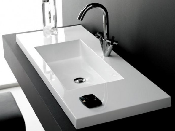 Umywalka blatowa dolomitowa Bathco Colloto 100 cm 0515