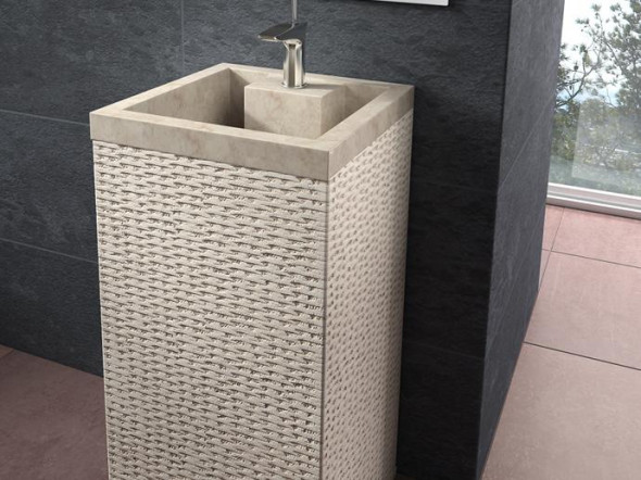 Umywalka kamienna nablatowa Bathco Borneo Beige 00330