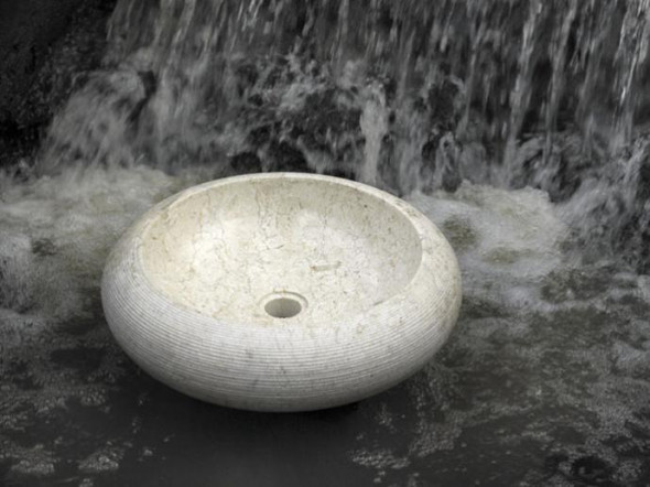 Umywalka kamienna nablatowa Bathco Fiji Beige 00316