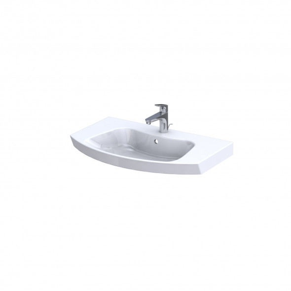 Umywalka meblowa Oristo Flow konglomerat biała 80 cm UME-FL-80-92