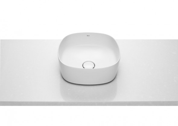 Umywalka nablatowa cienkościenna Roca Inspira 37x37 cm Soft FINECERAMIC® A327502000