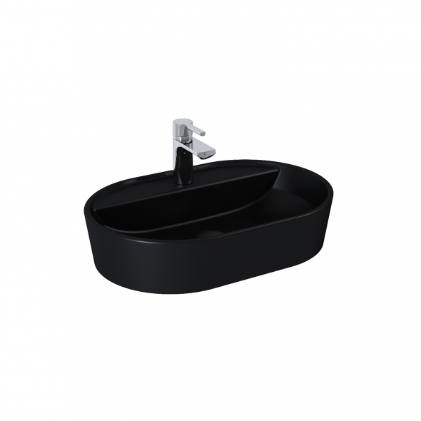 Umywalka nablatowa Elita Babette 62x41 ceram black mat 145101