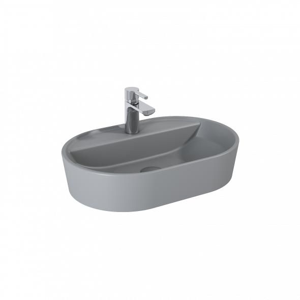 Umywalka nablatowa Elita Babette 62x41 ceram Light grey mat 145103