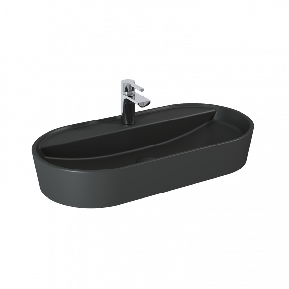 Umywalka nablatowa Elita Babette 80x40 ceram Anthracite mat 145108