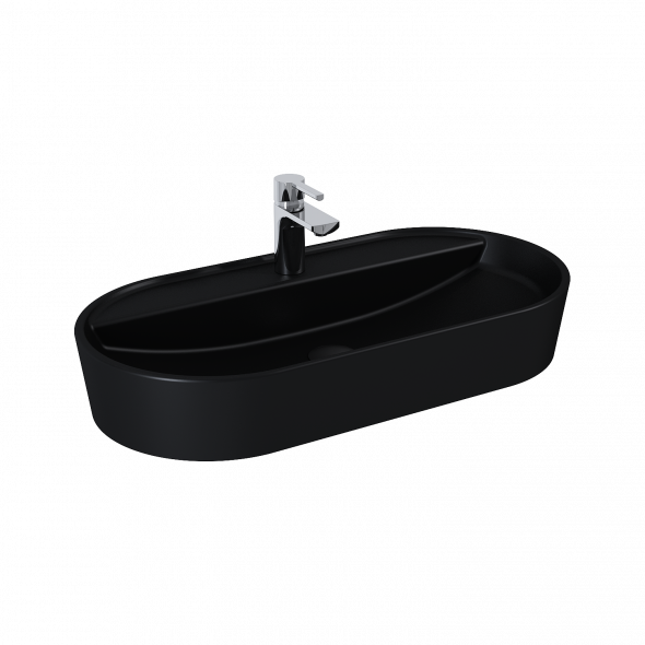 Umywalka nablatowa Elita Babette 80x40 ceram black mat 145105