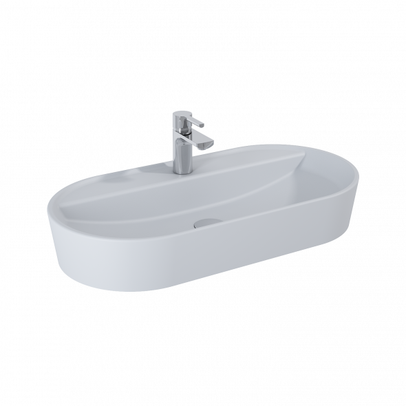 Umywalka nablatowa Elita Babette 80x40 ceram stone mat 145106