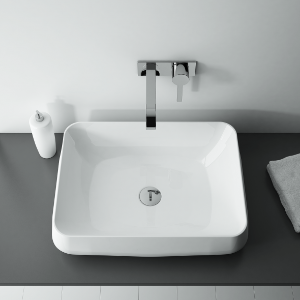 Umywalka nablatowa Elita BIVIO Blat Ceram Biała 54x42cm 145038