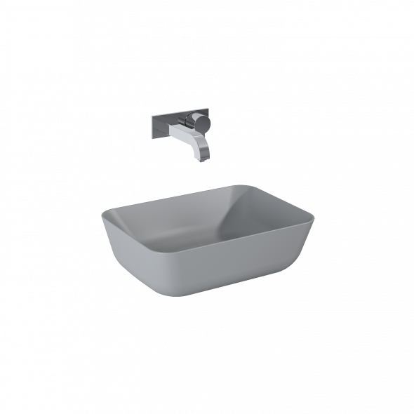 Umywalka nablatowa Elita Reni 46x33 ceram Light grey mat 145097