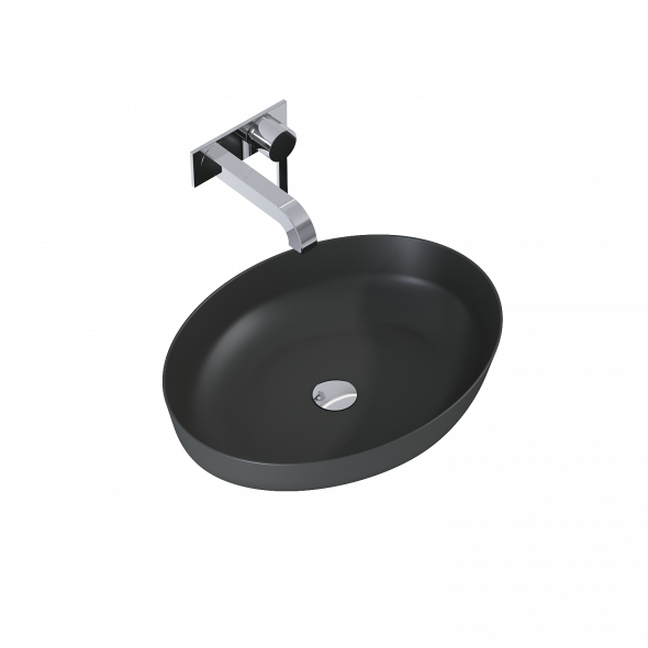 Umywalka nablatowa Elita Rika 52x40 ceram Anthracite mat 145004