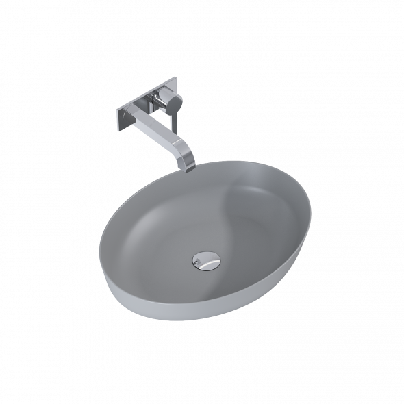 Umywalka nablatowa Elita Rika 52x40 ceram Light grey mat 145003