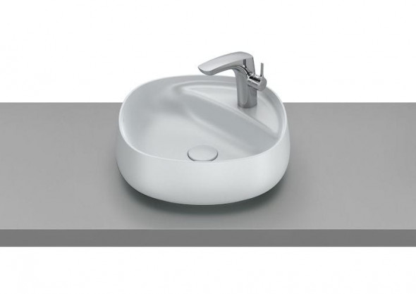 Umywalka nablatowa Fineceramic Roca Beyond 45,5x45,5 cm perłowy A3270B9630