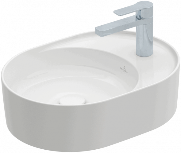Umywalka nablatowa Villeroy &amp; Boch Collaro owalna 510 x 380 mm Weiss Alpin 4A155101