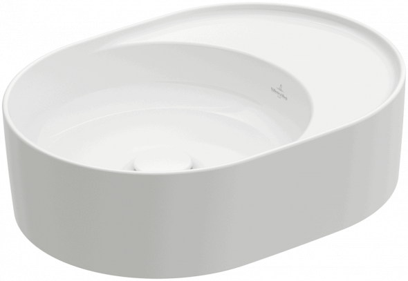 Umywalka nablatowa Villeroy &amp; Boch Collaro owalna 510 x 380 mm Weiss Alpin CeramicPlus 4A1553R1