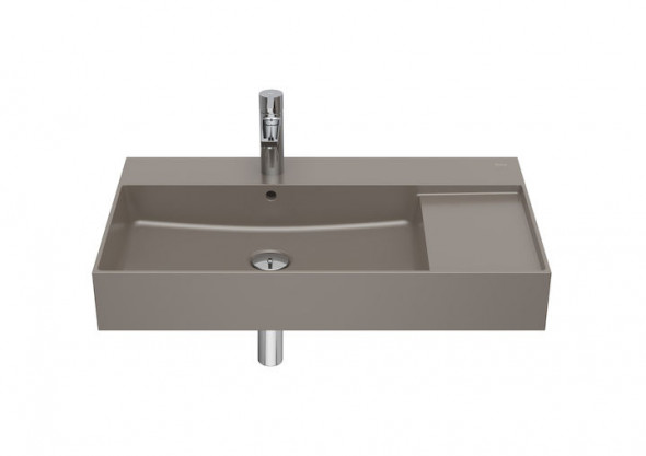 Umywalka ścienna cienkościenna Roca Inspira 80×49 cm FINECERAMIC® cafe A32752B660
