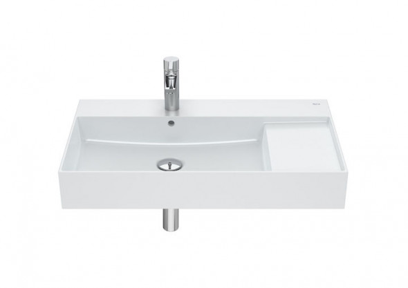 Umywalka ścienna cienkościenna Roca Inspira 80×49 cm FINECERAMIC® perłowy A32752B630