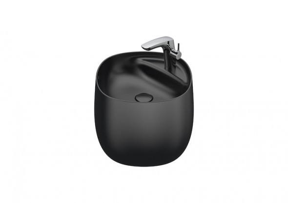 Umywalka ścienna Fineceramic Roca Beyond 46x47x38 cm onyks A3270B1640