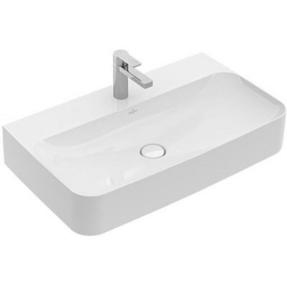 Umywalka ścienna prostokątna Villeroy&amp;Boch Finion 80x47 cm CeramicPlus Weiss Alpin 416880R1