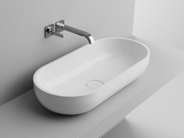 Umywalka stawiana na blat Marmite Cayo de Agua 0533 C 750 C 75x40 cm połysk biała 622580041003