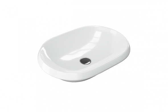 Umywalka wpuszczana w blat Actima - Excellent Lupio 60x40 cm owalna biały CEAC.3818.600.WH