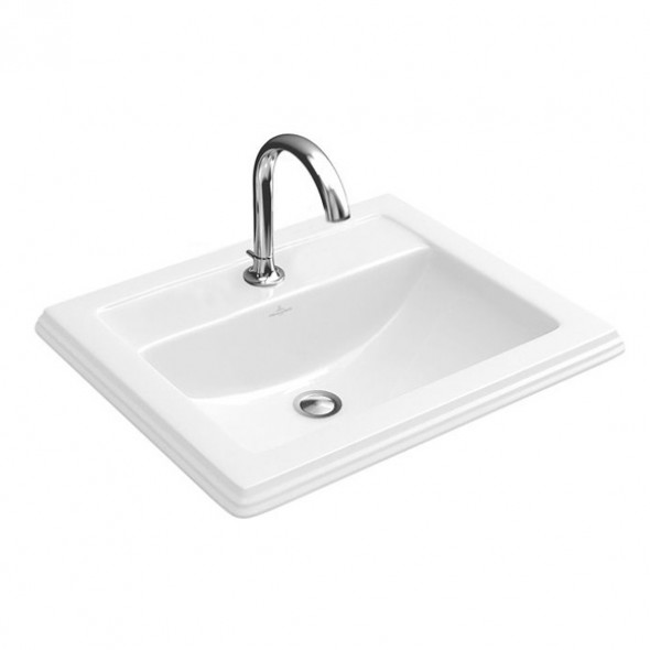 Umywalka wpuszczana w blat Villeroy &amp;amp; Boch Hommage CeramicPlus 63x52,5 cm weiss alpin 710263R1