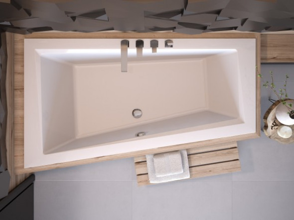 Wanna asymetryczna prawa Besco Intima Slim 150x85 cm biały WAIT-150-SP
