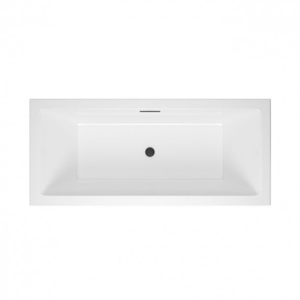 Wanna prostokątna Excellent Heaven Slim 170x75 cm z systemem Flow czarny mat / biały WAEX.HEV17WHS+ARIN.FLOW.BL